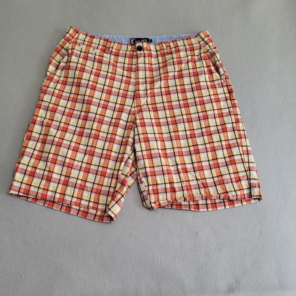 Chaps Plaid Shorts 100% Cotton Men's Size 36 Madras Chino Golf Preppy